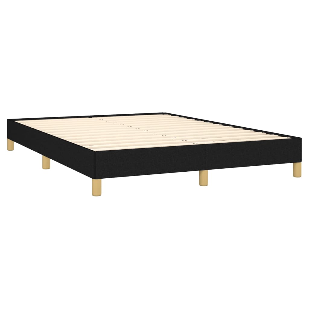 Bed Frame without Mattress Black 135x190 cm Double Double Fabric