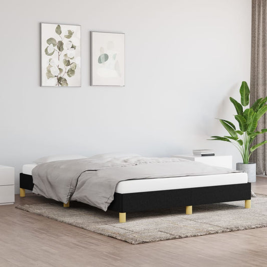 Bed Frame without Mattress Black 135x190 cm Double Double Fabric