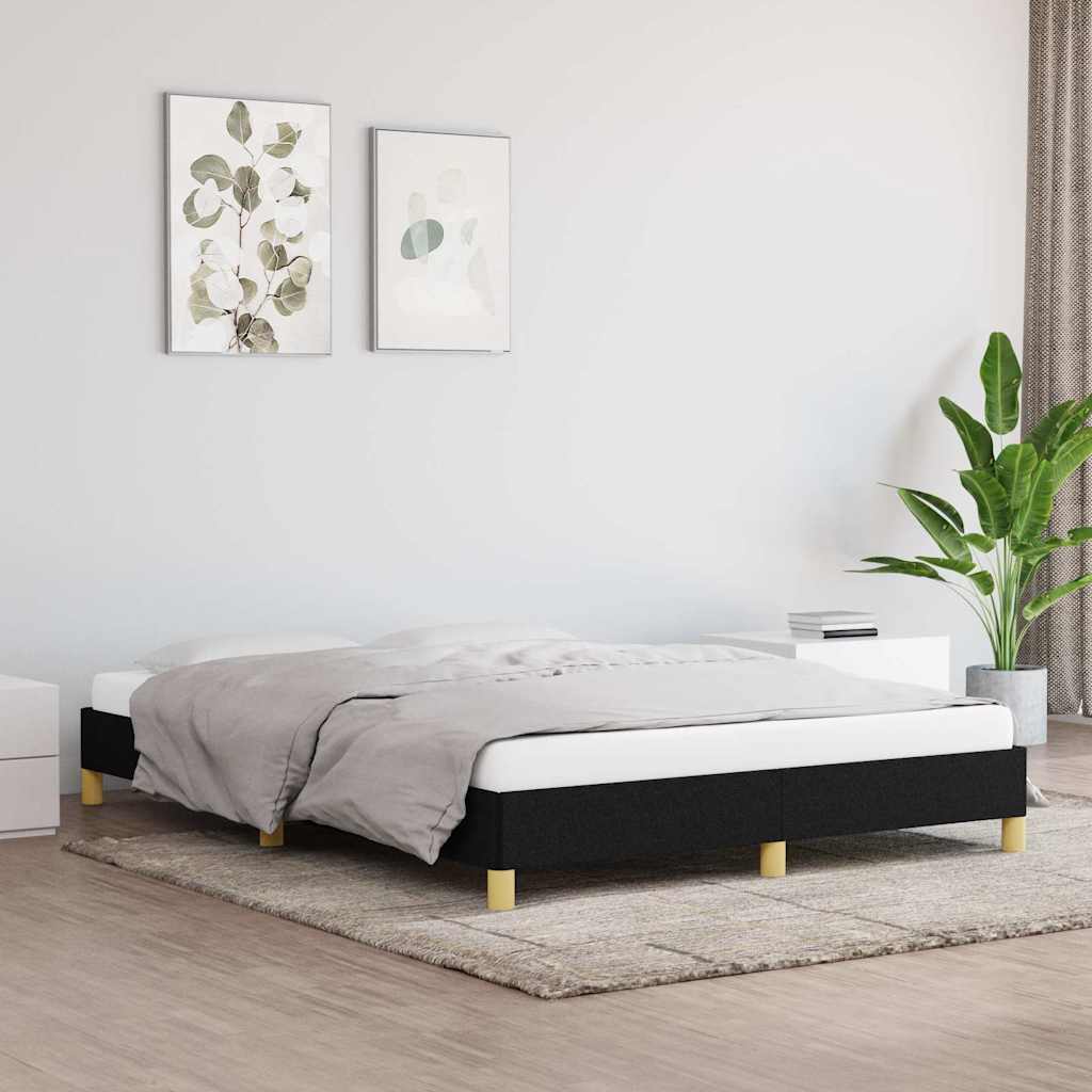 Bed Frame without Mattress Black 135x190 cm Double Fabric