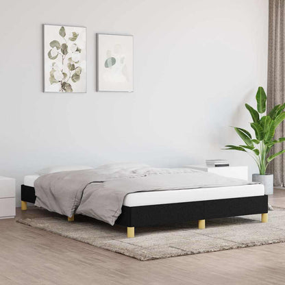 Bed Frame without Mattress Black 135x190 cm Double Fabric