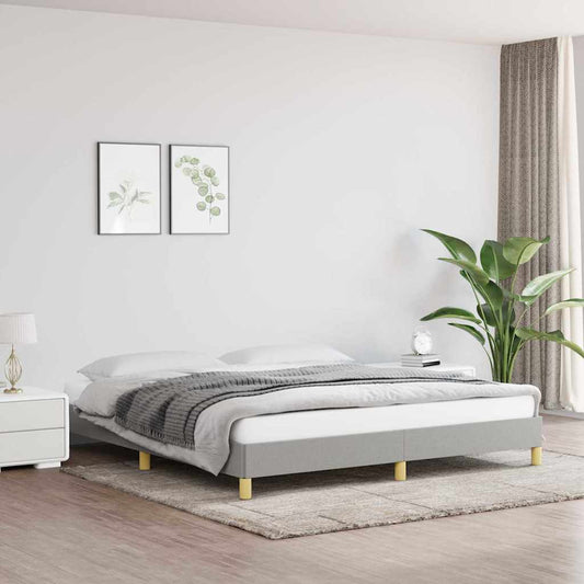 Bed Frame without Mattress Light Grey 180x200cm Super King Fabric