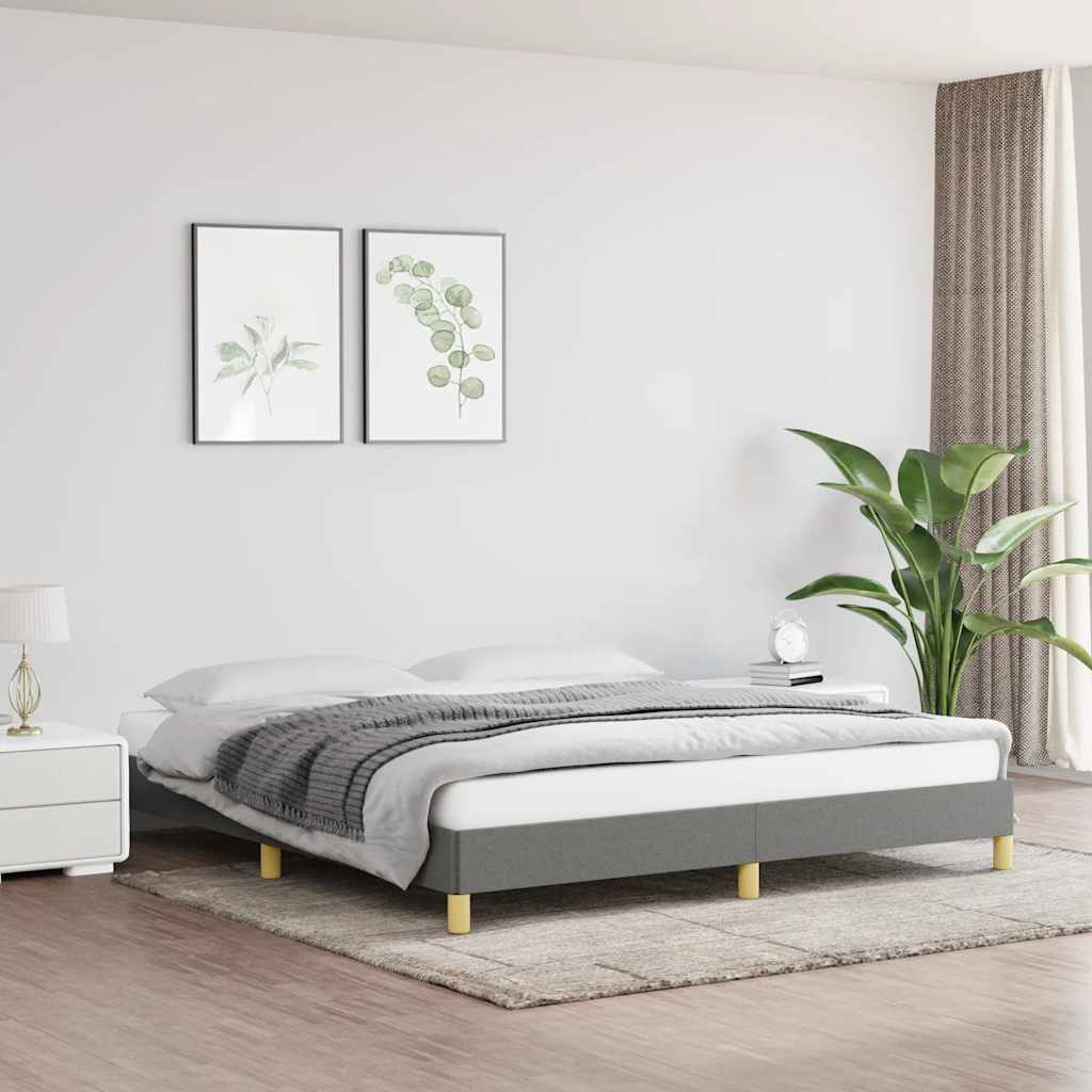 Bed Frame without Mattress Dark Grey 180x200cm Super King Fabric