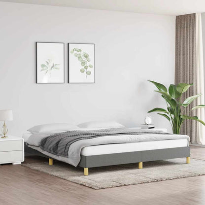 Bed Frame without Mattress Dark Grey 180x200cm Super King Fabric