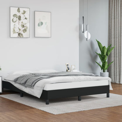 Bed Frame without Mattress Black 135x190 cm Double Double Faux Leather