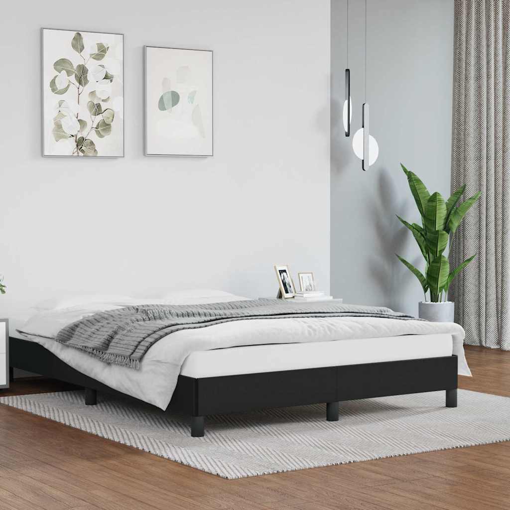 Bed Frame without Mattress Black 135x190 cm Double Faux Leather