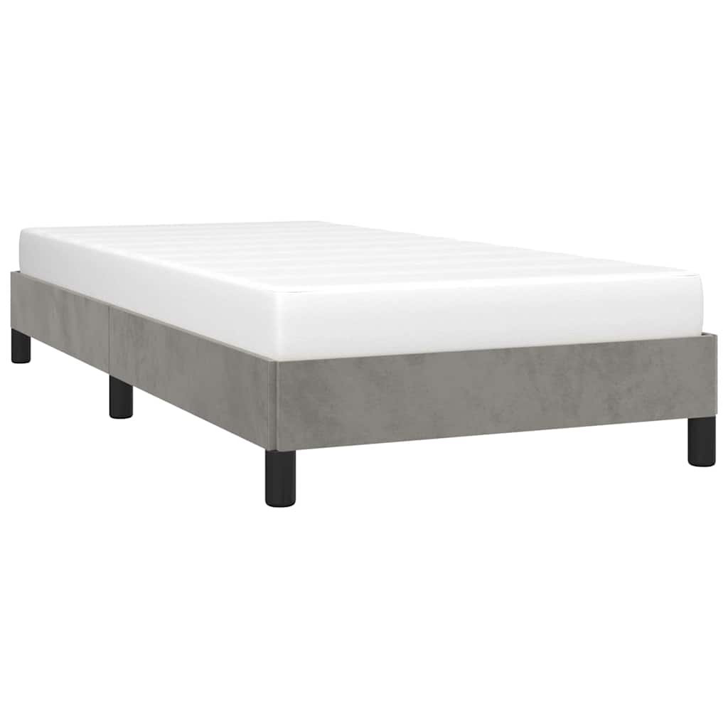 Bed Frame without Mattress Light Grey 90x190 cm Single Velvet