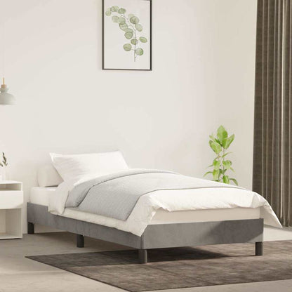 Bed Frame without Mattress Light Grey 90x190 cm Single Velvet