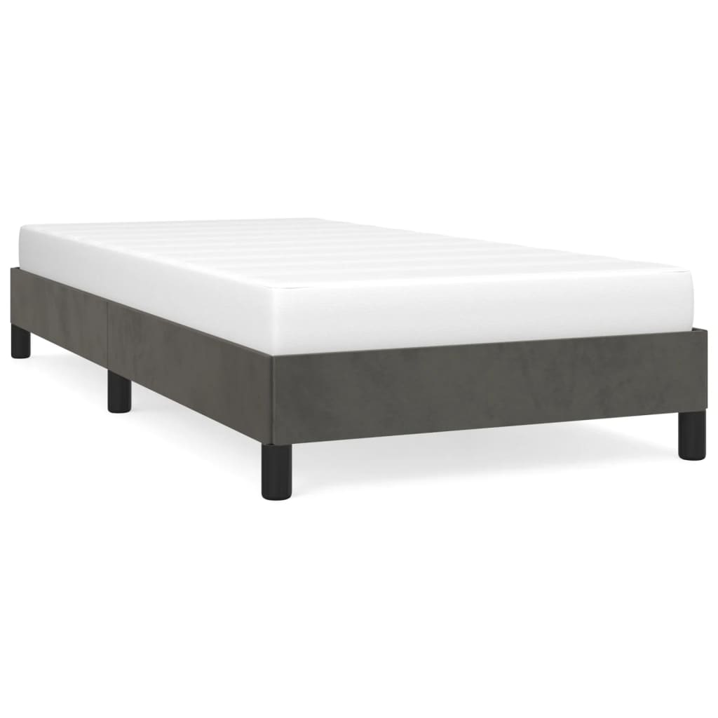 Bed Frame without Mattress Dark Grey 90x190 cm Single Single Velvet