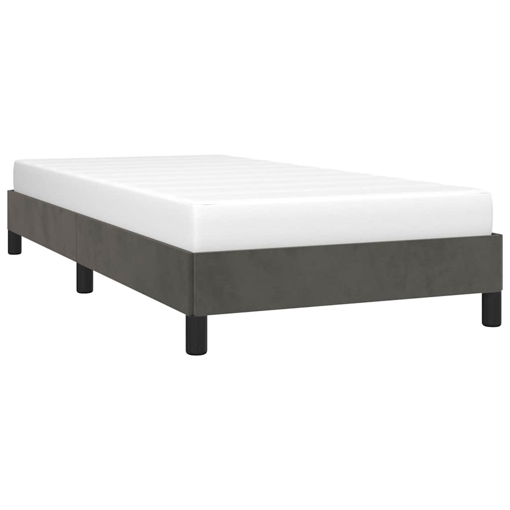 Bed Frame without Mattress Dark Grey 90x190 cm Single Single Velvet