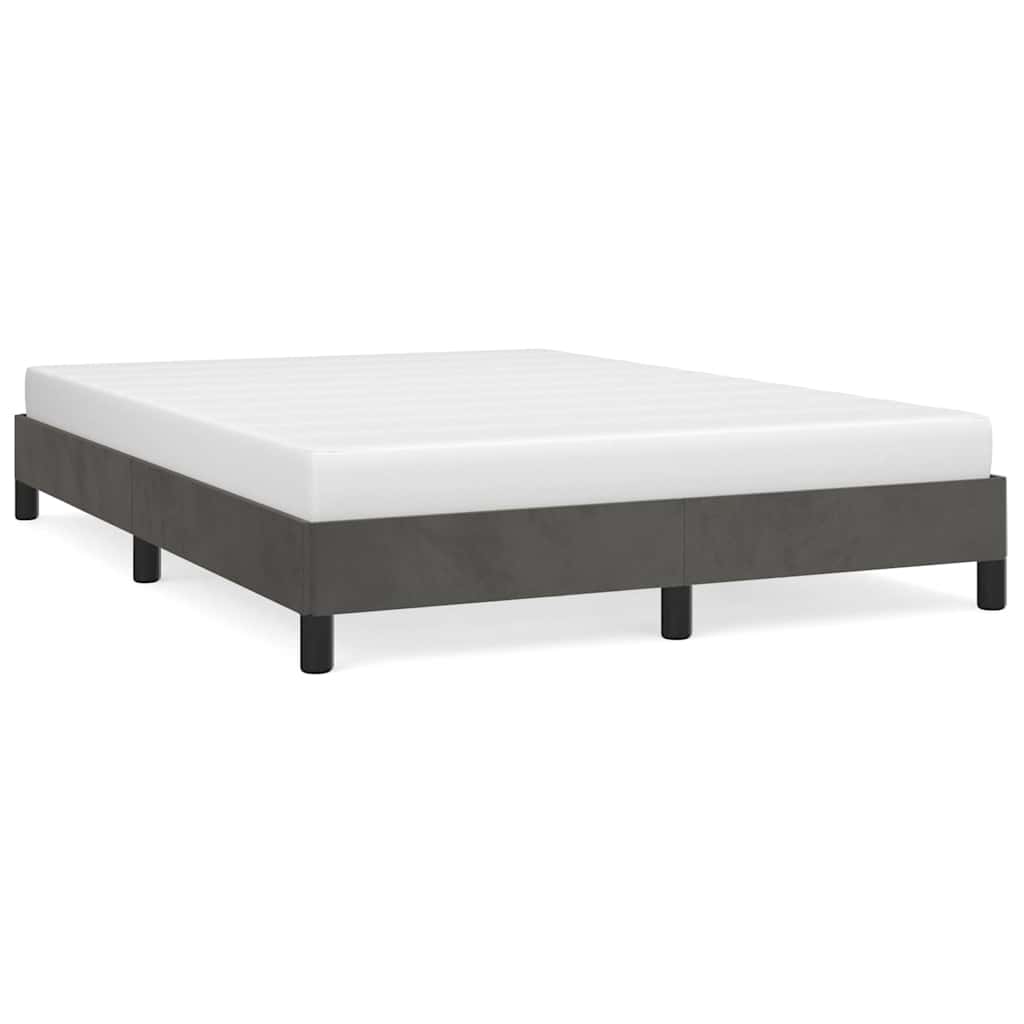 Bed Frame without Mattress Dark Grey 135x190 cm Double Velvet