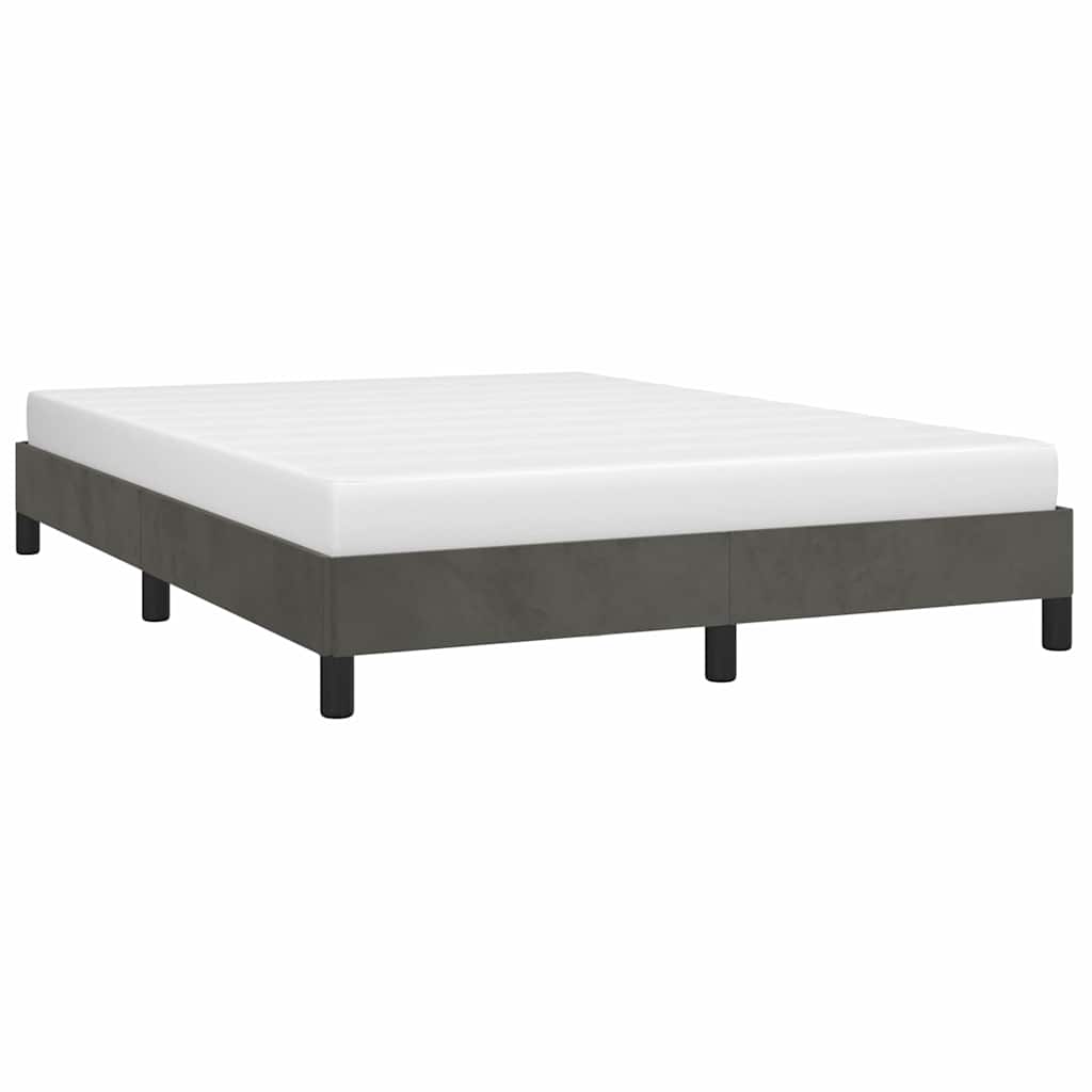 Bed Frame without Mattress Dark Grey 135x190 cm Double Velvet