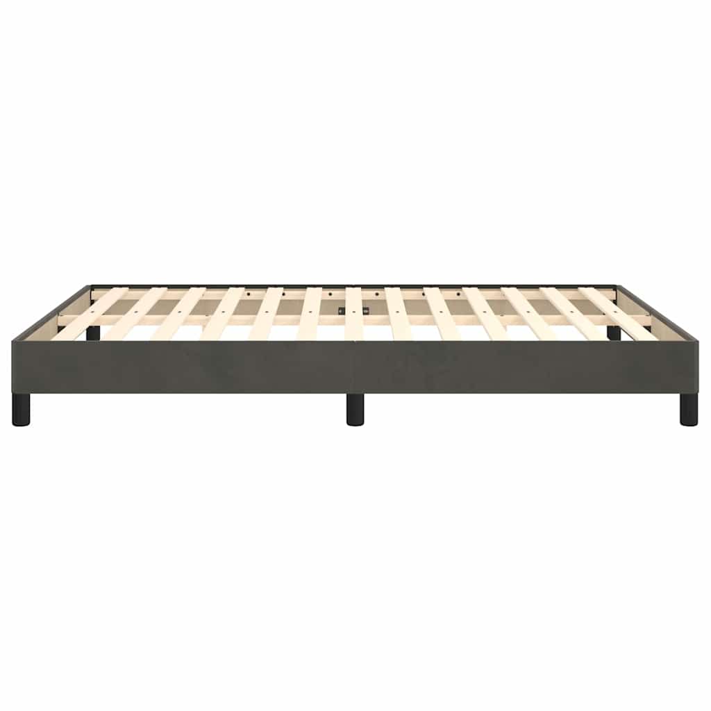 Bed Frame without Mattress Dark Grey 135x190 cm Double Velvet
