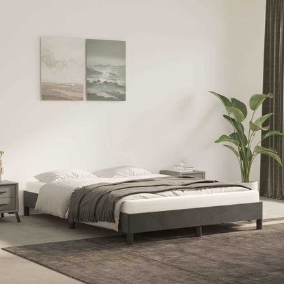 Bed Frame without Mattress Dark Grey 135x190 cm Double Velvet