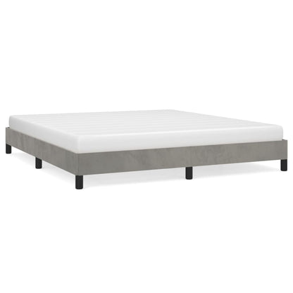 Bed Frame without Mattress Light Grey Super King Velvet