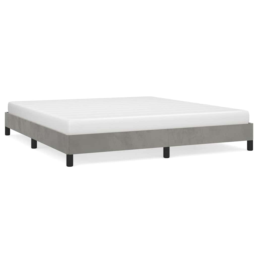 Bed Frame without Mattress Light Grey Super King Velvet