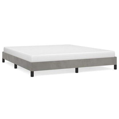 Bed Frame without Mattress Light Grey Super King Velvet
