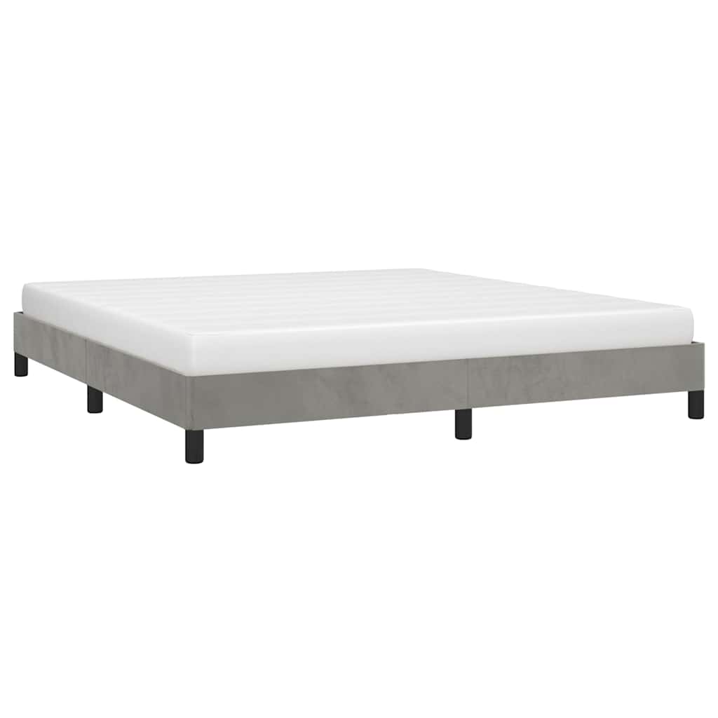 Bed Frame without Mattress Light Grey Super King Velvet