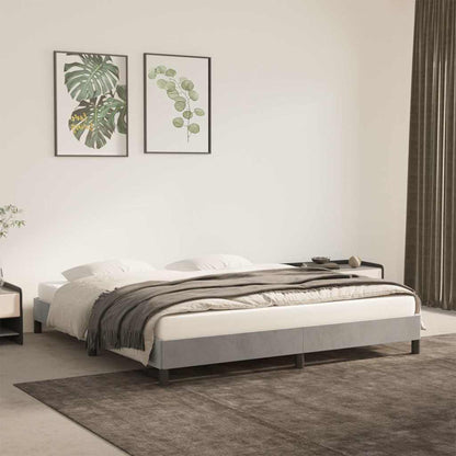 Bed Frame without Mattress Light Grey Super King Velvet
