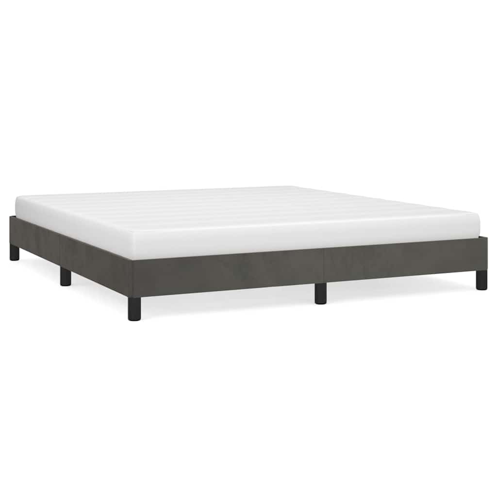 Bed Frame without Mattress Dark Grey Super King Velvet