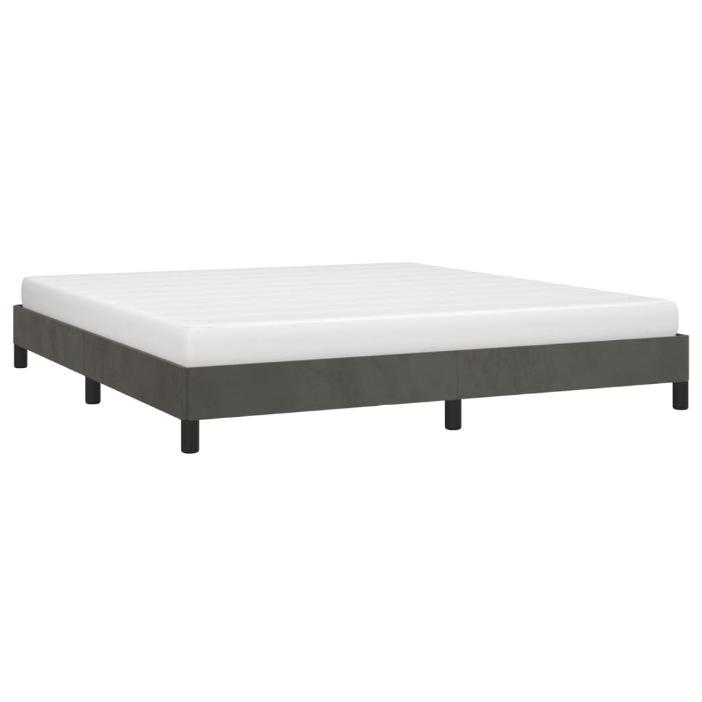 Bed Frame without Mattress Dark Grey Super King Velvet