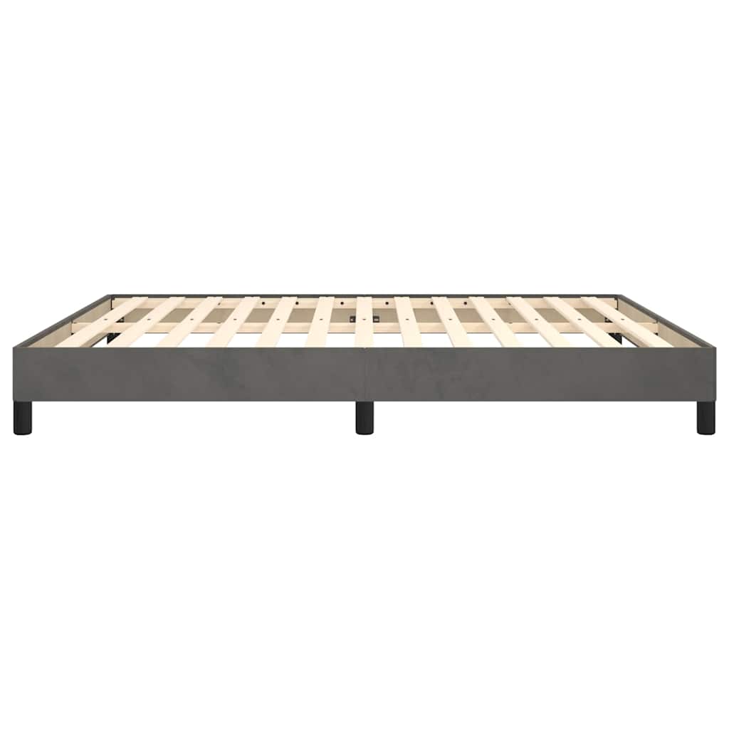 Bed Frame without Mattress Dark Grey Super King Velvet