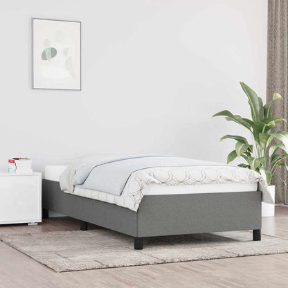 Bed Frame without Mattress Dark Grey 90x190 cm Single Single Fabric
