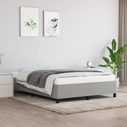 Bed Frame without Mattress Light Grey 135x190 cm Double Double Fabric