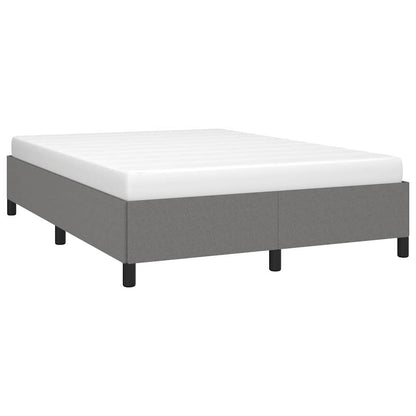 Bed Frame without Mattress Dark Grey 135x190 cm Double Fabric
