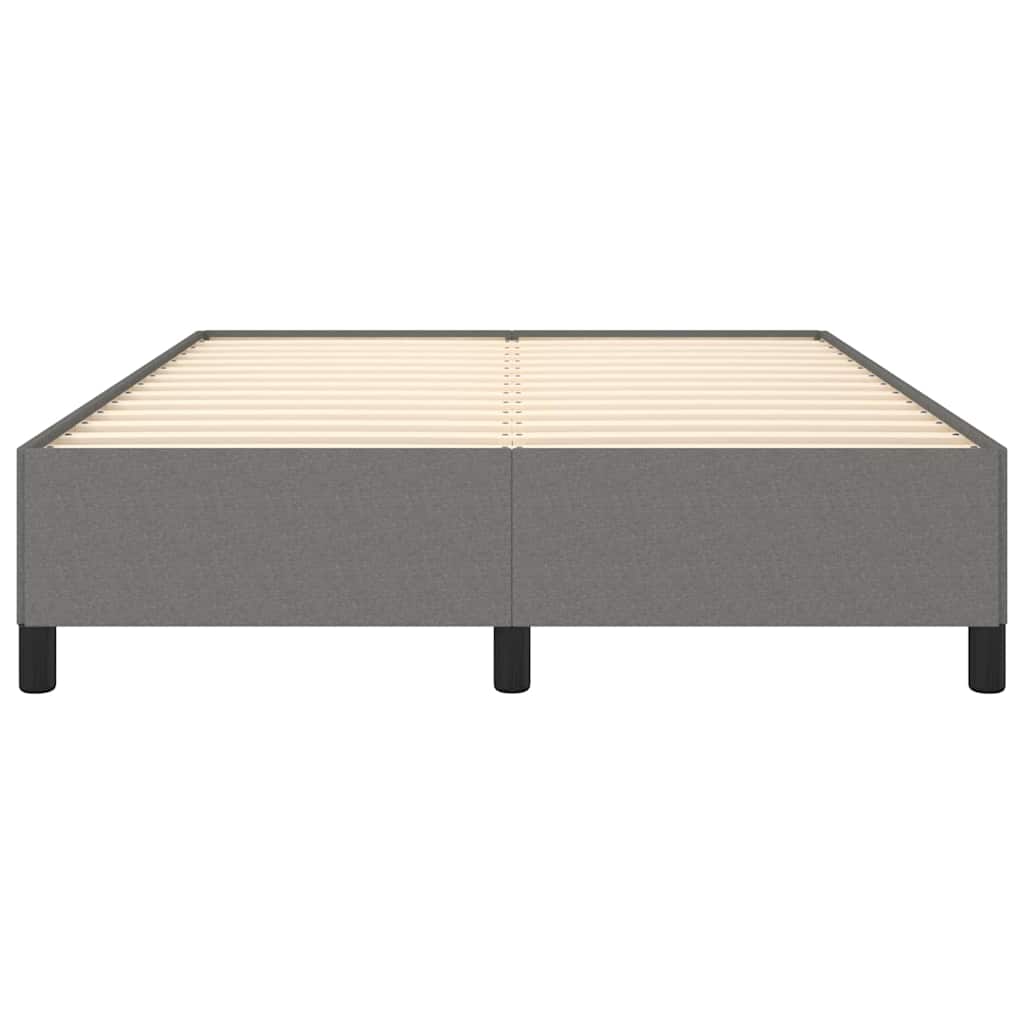 Bed Frame without Mattress Dark Grey 135x190 cm Double Fabric