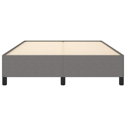 Bed Frame without Mattress Dark Grey 135x190 cm Double Fabric
