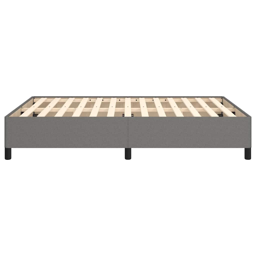 Bed Frame without Mattress Dark Grey 135x190 cm Double Fabric