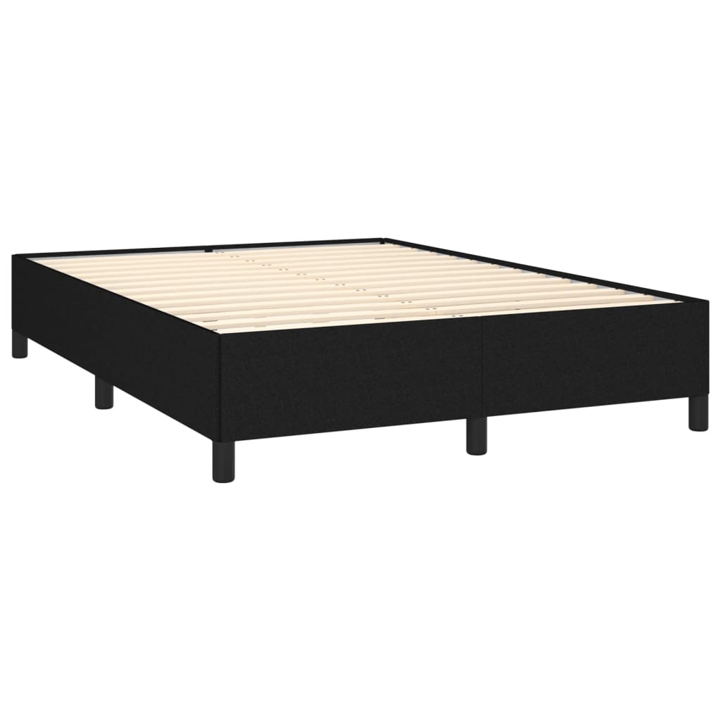 Bed Frame without Mattress Black 135x190 cm Double Double Fabric