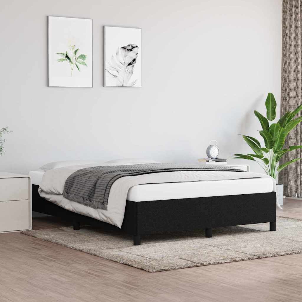 Bed Frame without Mattress Black 135x190 cm Double Fabric