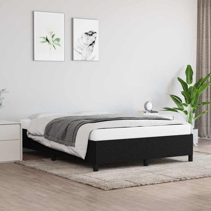 Bed Frame without Mattress Black 135x190 cm Double Fabric