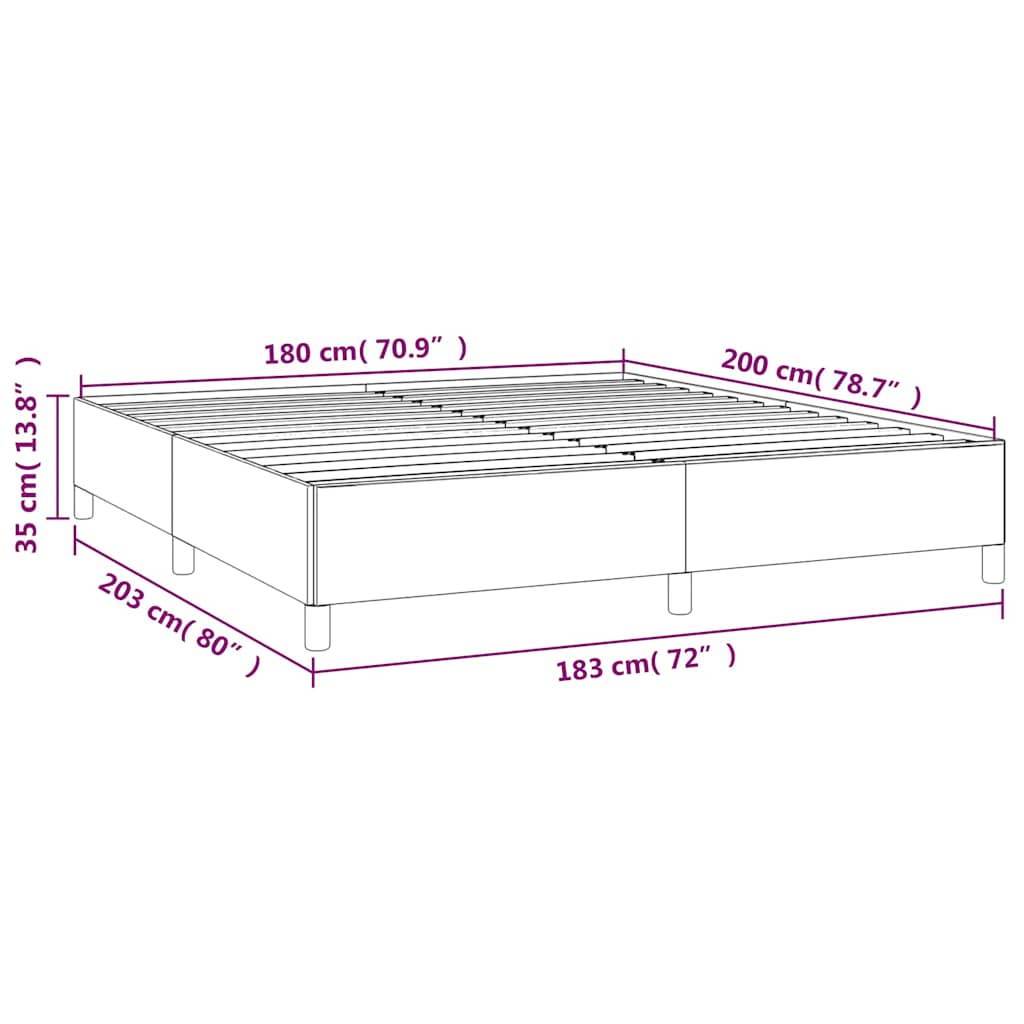 Bed Frame without Mattress Dark Grey Super King Fabric