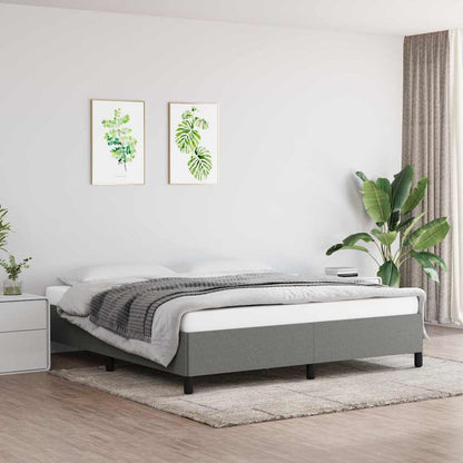 Bed Frame without Mattress Dark Grey Super King Fabric