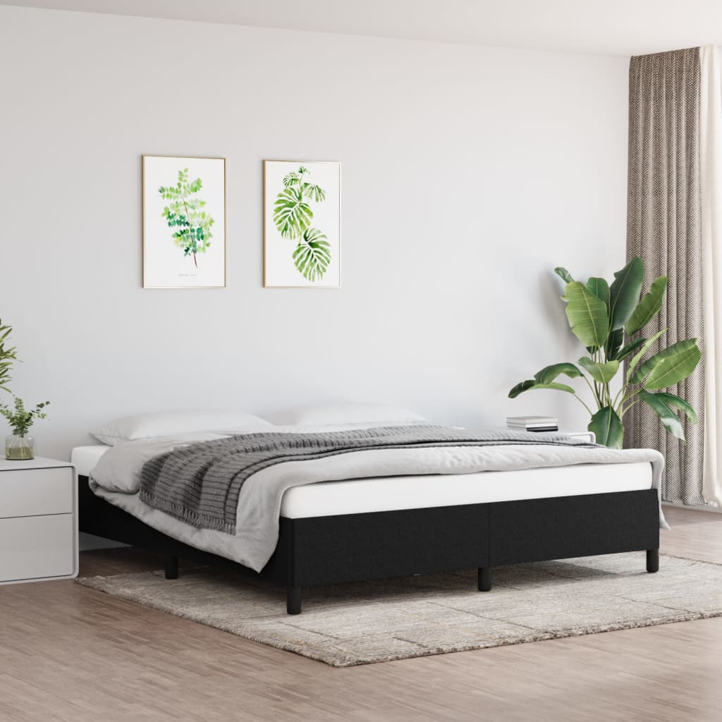 Bed Frame without Mattress Black 180x200 cm Super King Super King Fabric
