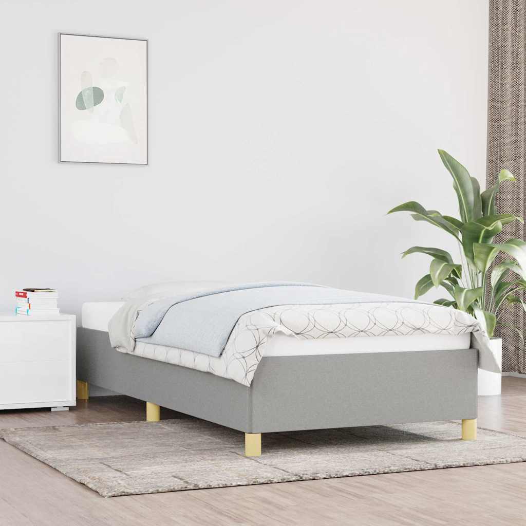 Bed Frame without Mattress Light Grey 90x190 cm Single Fabric