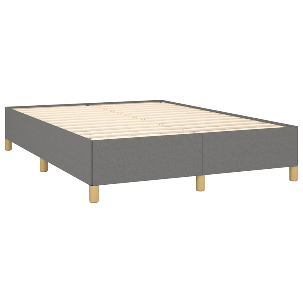 Bed Frame without Mattress Dark Grey 135x190 cm Double Double Fabric