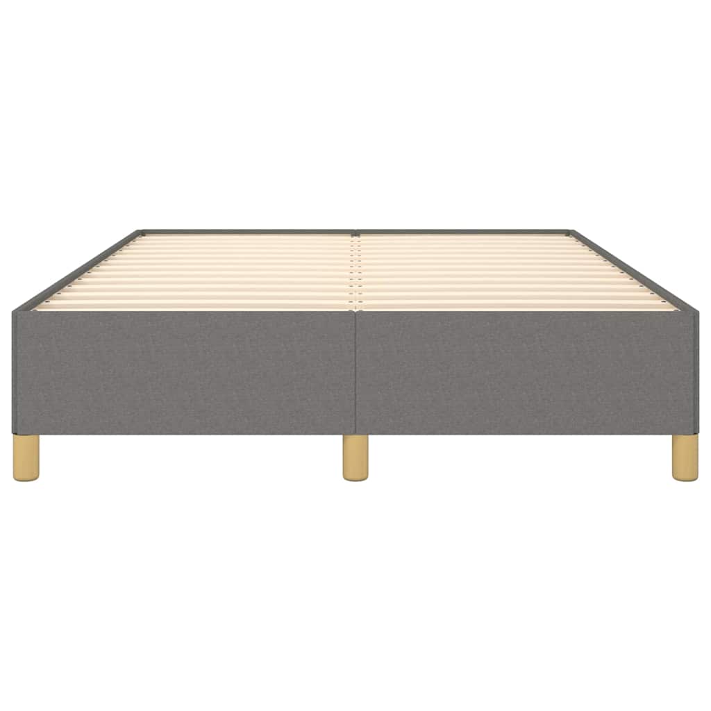 Bed Frame without Mattress Dark Grey 135x190 cm Double Fabric