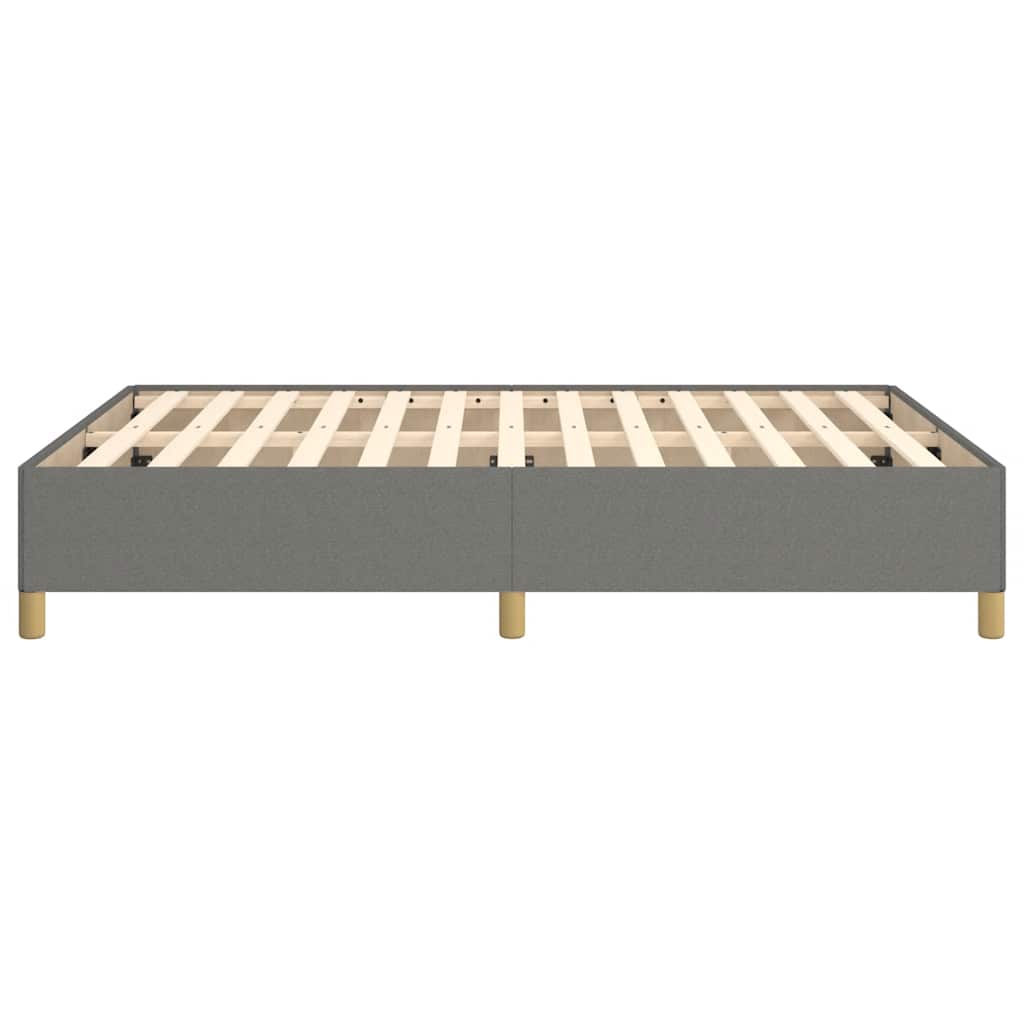 Bed Frame without Mattress Dark Grey 135x190 cm Double Double Fabric