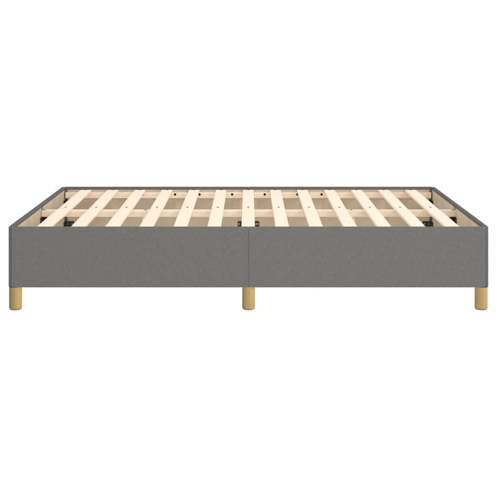 Bed Frame without Mattress Dark Grey 135x190 cm Double Fabric