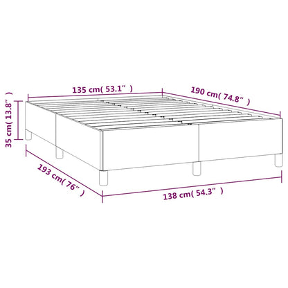 Bed Frame without Mattress Dark Grey 135x190 cm Double Double Fabric
