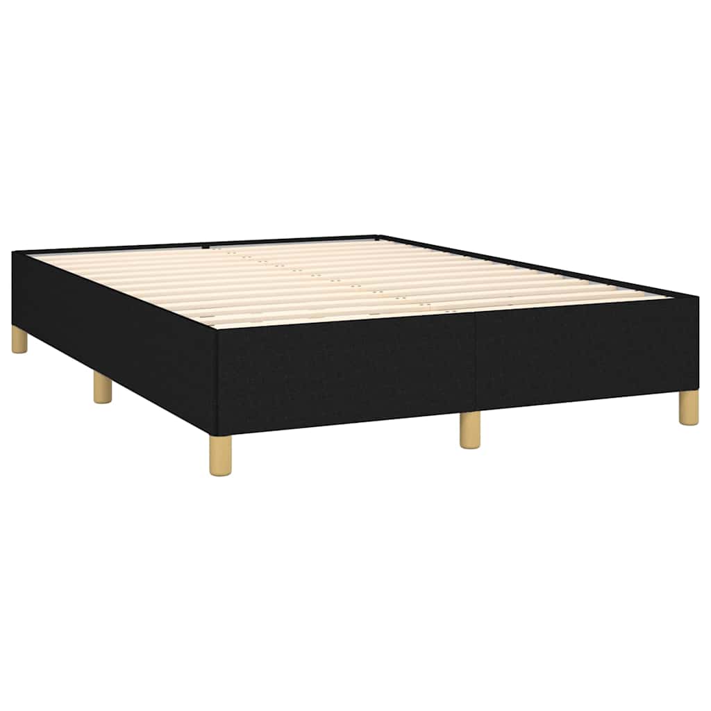 Bed Frame without Mattress Black 135x190 cm Double Fabric