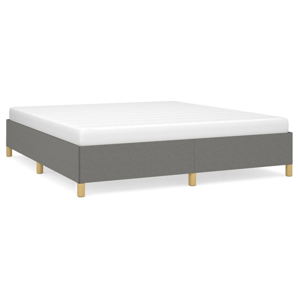 Bed Frame without Mattress Dark Grey 180x200cm Super King Fabric