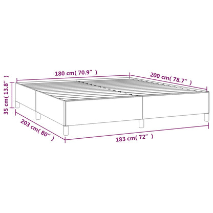 Bed Frame without Mattress Dark Grey 180x200cm Super King Fabric