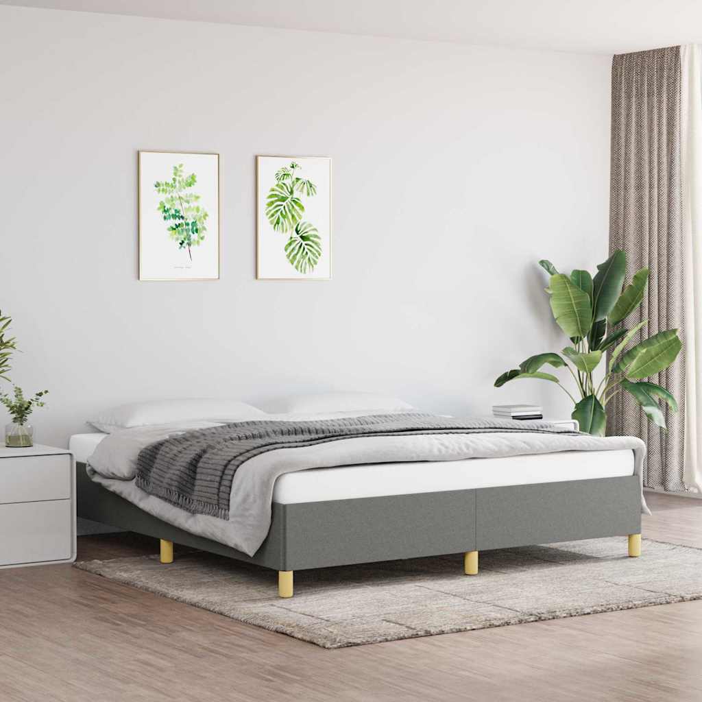 Bed Frame without Mattress Dark Grey 180x200 cm Fabric