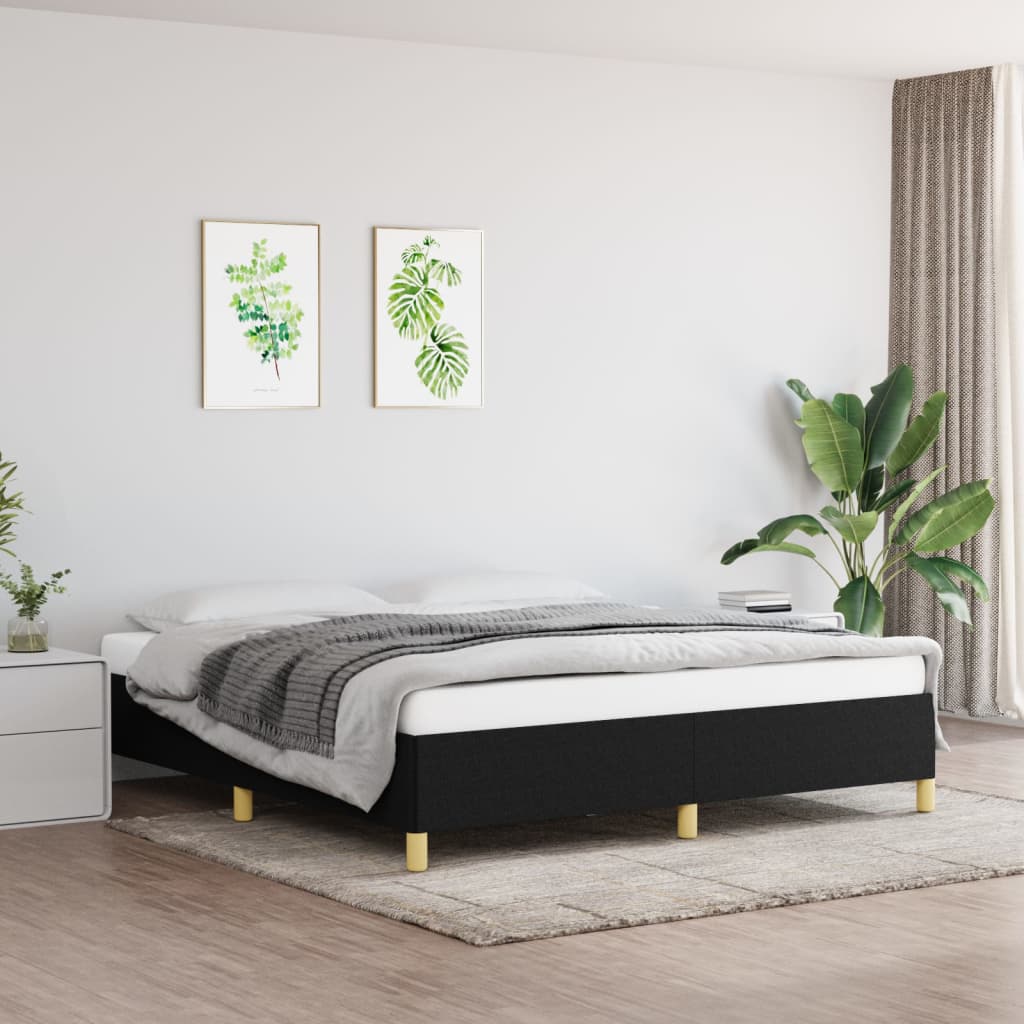 Bed Frame without Mattress Black 180x200 cm Super King Super King Fabric