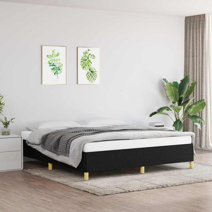 Bed Frame without Mattress Black 180x200 cm Super King Fabric