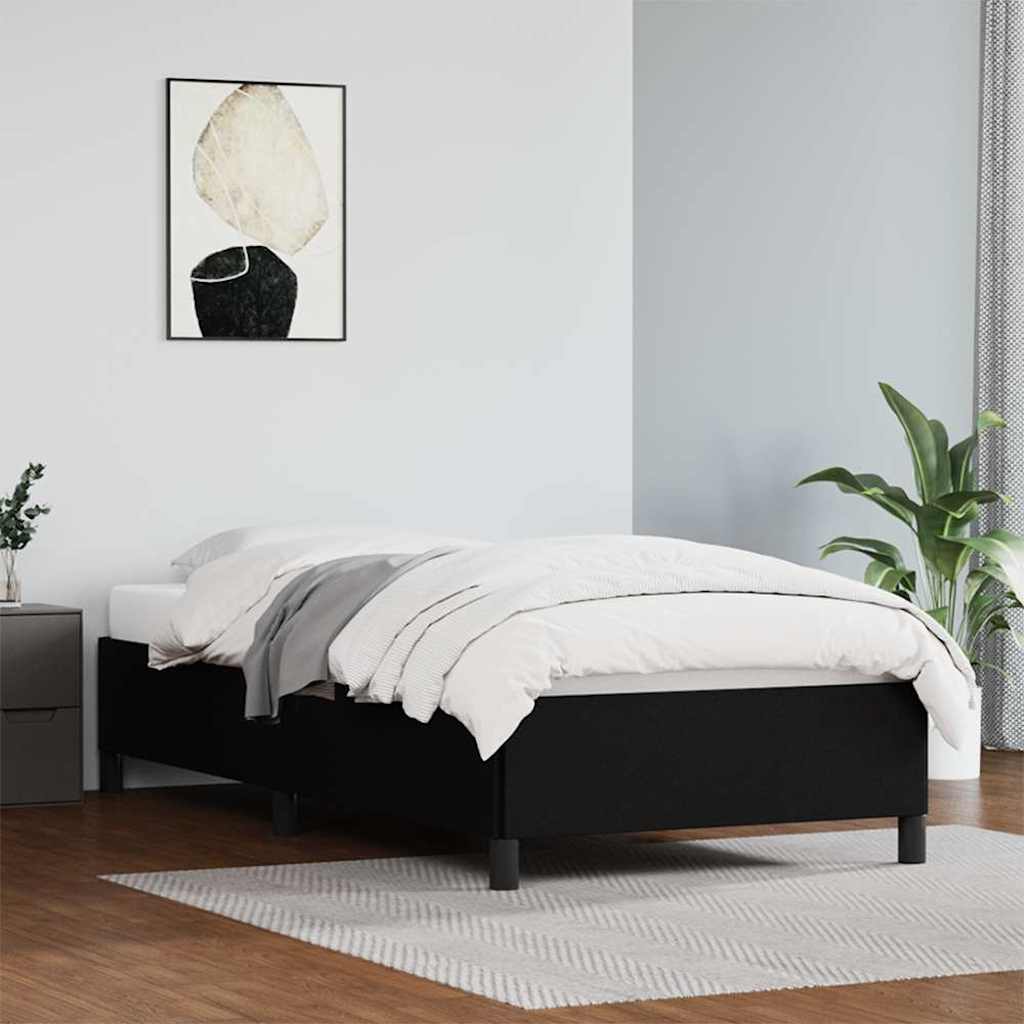 Bed Frame without Mattress Black 90x190 cm Single Faux Leather